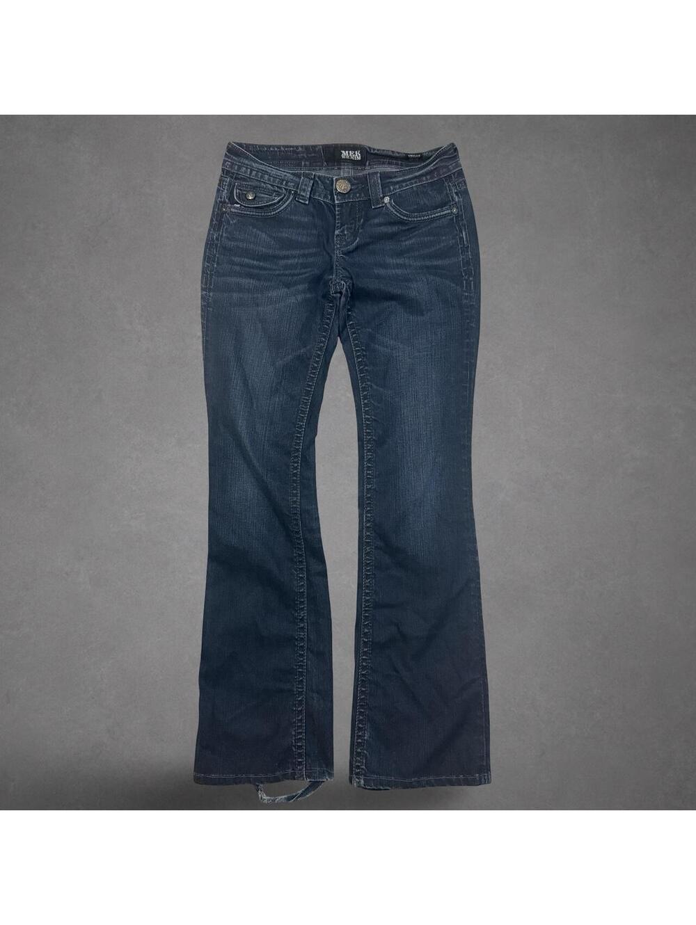 MEK Denim Vegas Bootcut Jeans Dark Wash Embellished Y2K size 27x34